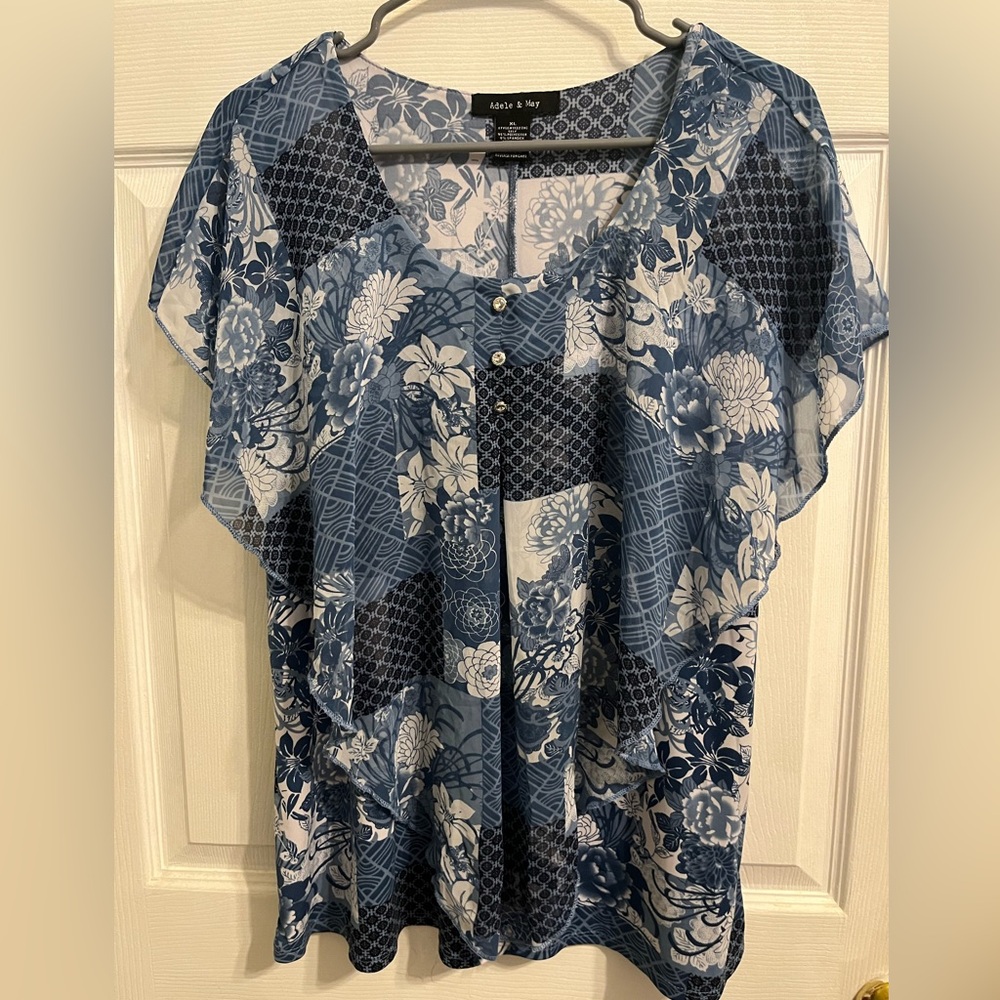 Blue print Adele & May blouse